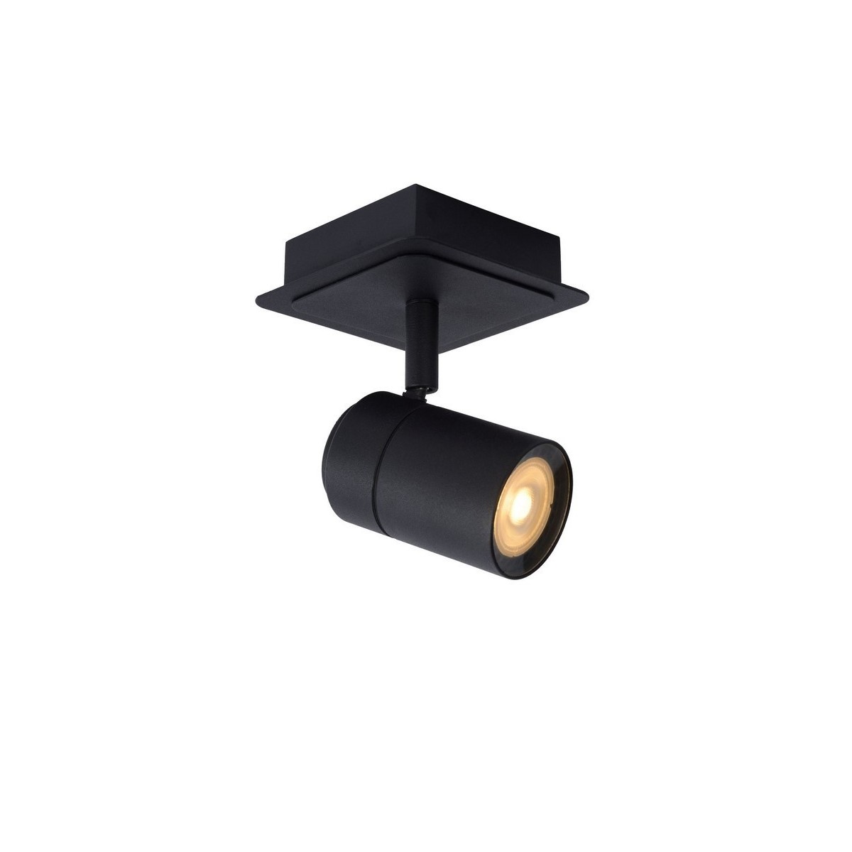 Lucide 26958/05/30 LENNERT - Reflektor sufitowy łazienkowy - LED ściemnialny - GU10 - 1x5W 3000K - IP44 - czarny