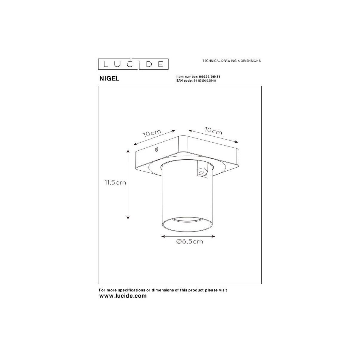 Lucide 09929/05/31 NIGEL - Reflektor sufitowy - LED Ściemnialny do ciepłego - GU10 - 1x5W 2200K-3000K - Biały