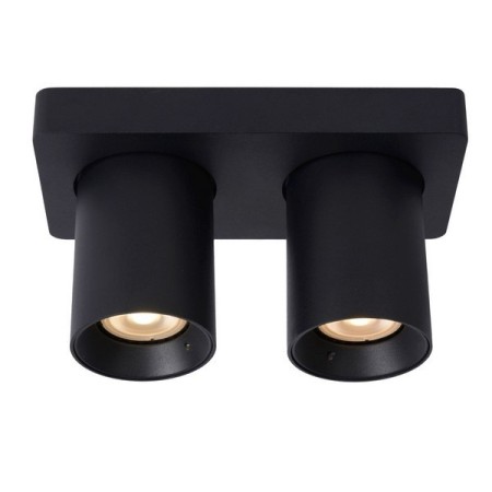 Lucide 09929/10/30 NIGEL - Reflektor sufitowy - LED Ściemnialny do ciepłego - GU10 - 2x5W 2200K-3000K - Czarny