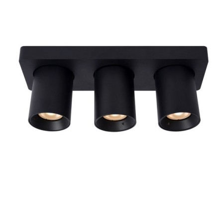 Lucide 09929/15/30 NIGEL - Reflektor sufitowy - LED Ściemnialny do ciepłego - GU10 - 3x5W 2200K-3000K - Czarny