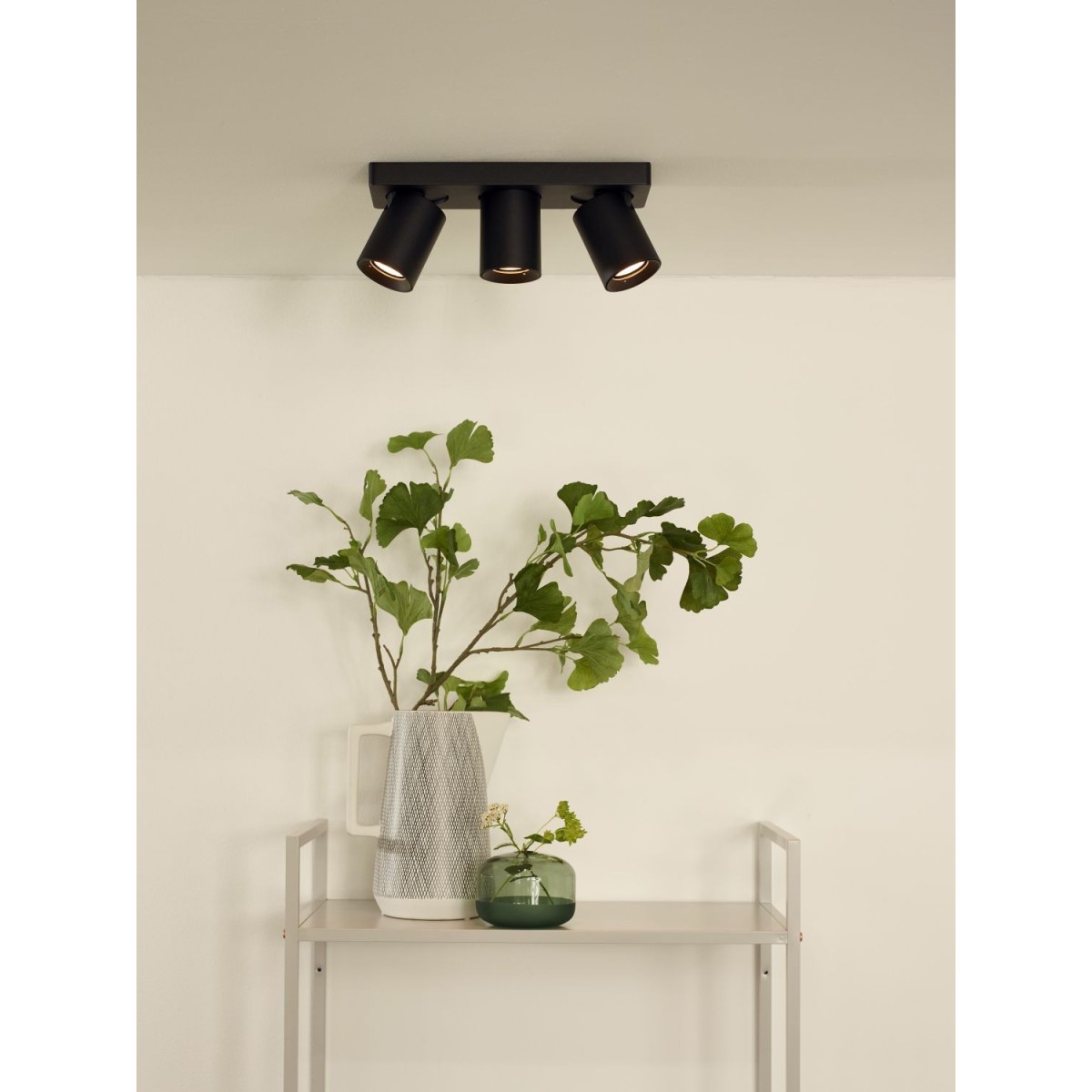 Lucide 09929/15/30 NIGEL - Reflektor sufitowy - LED Ściemnialny do ciepłego - GU10 - 3x5W 2200K-3000K - Czarny