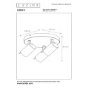 Lucide 17998/15/30 GRONY - Reflektor sufitowy - LED Ściemnialny do ciepłego - GU10 - 3x5W 2200K-3000K - Czarny