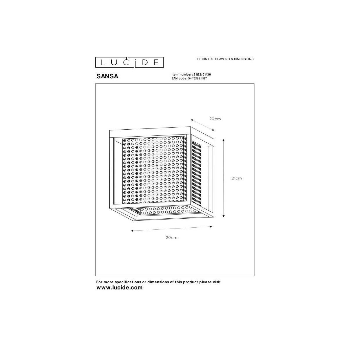Lucide SANSA 21122/01/30