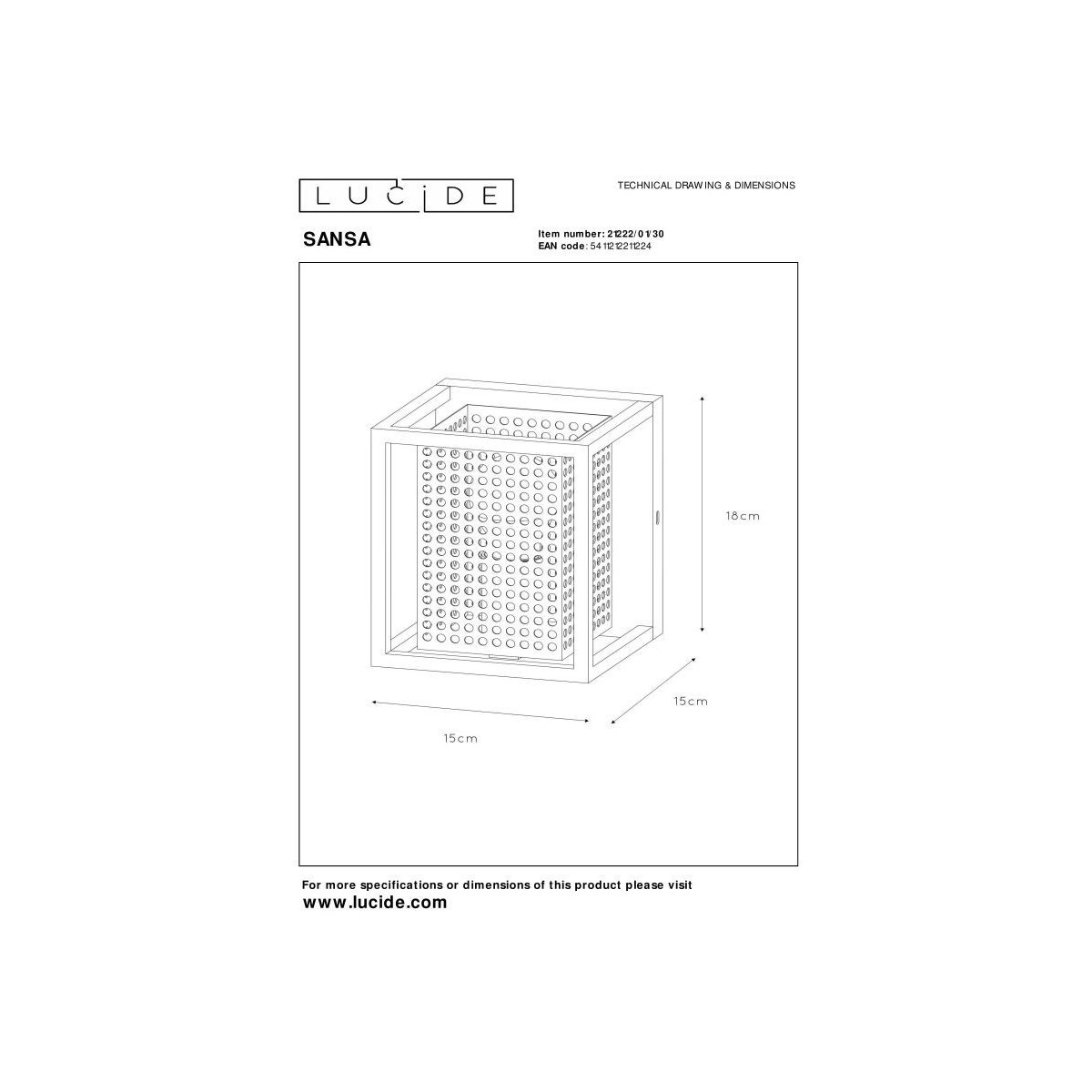 Lucide SANSA 21222/01/30