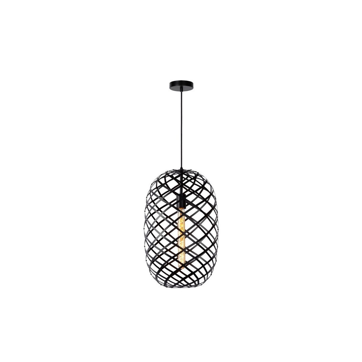 Lucide 21417/32/30 WOLFRAM - Lampa wisząca - 32 cm - 1xE27 - Czarna