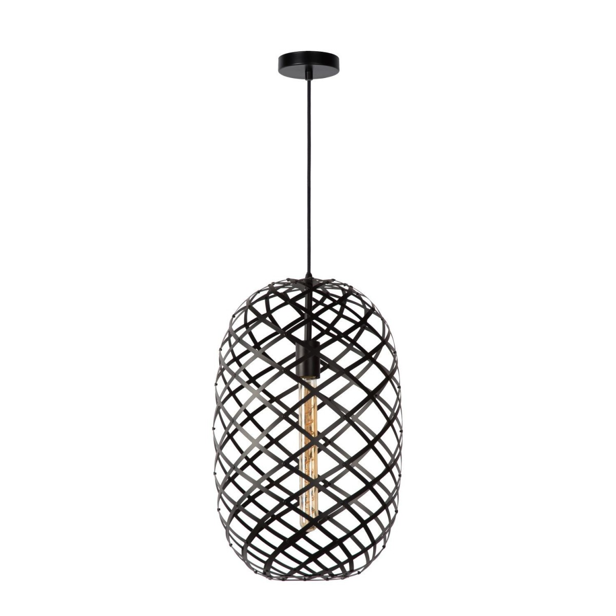 Lucide 21417/32/30 WOLFRAM - Lampa wisząca - 32 cm - 1xE27 - Czarna