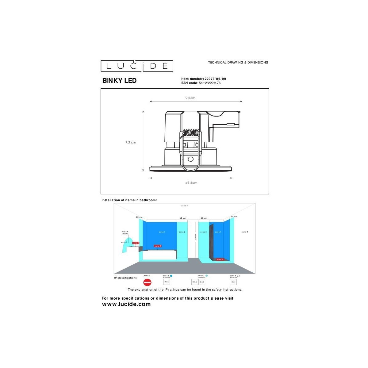 Lucide BINKY LED 22973/06/99