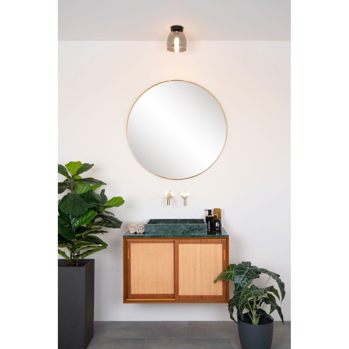 Lucide 30164/01/30 TYLER - Lampa sufitowa łazienkowa - 16.1 cm - 1xG9 - IP44 - Czarna