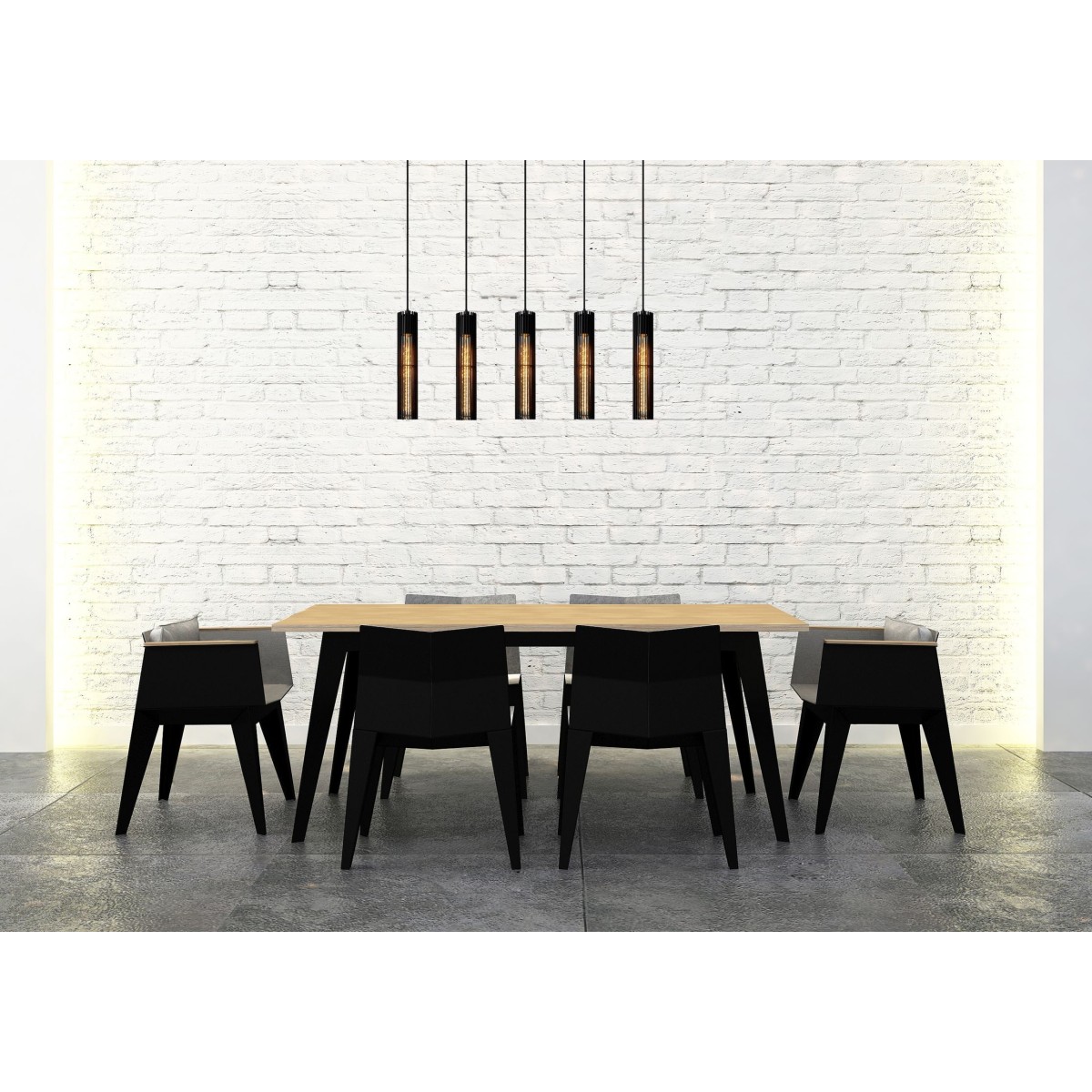 Lucide 73406/05/30 LIONEL - Lampa wisząca - 5xE27 - Czarna