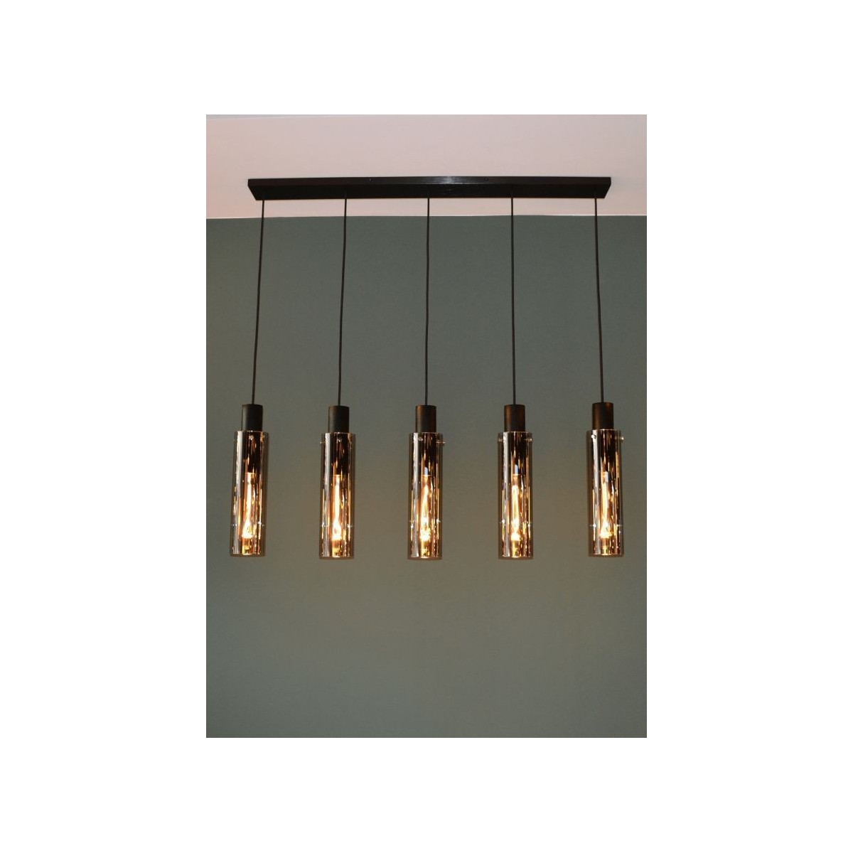 Lucide 74404/05/65 ORLANDO - Lampa wisząca - 5xE27 - Szary dymny