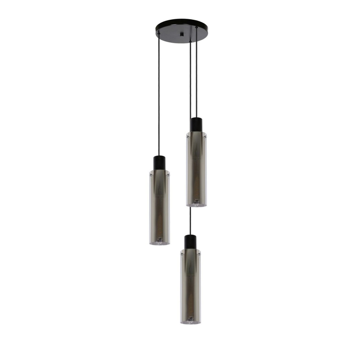 Lucide 74404/13/65 ORLANDO - Lampa wisząca - 32 cm - 3xE27 - Szary dymny