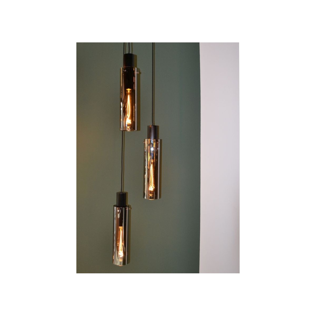 Lucide 74404/13/65 ORLANDO - Lampa wisząca - 32 cm - 3xE27 - Szary dymny