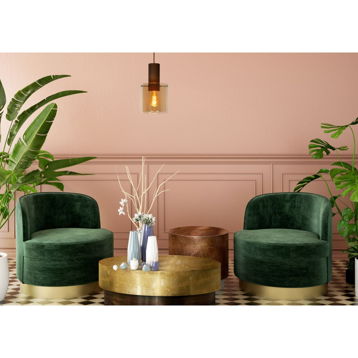 Lucide 74405/01/62 TOLEDO - Lampa wisząca - 20 cm - 1xE27 - Bursztynowa