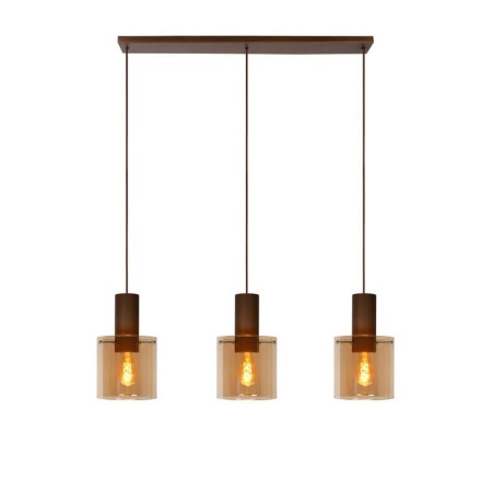 Lucide 74405/03/62 TOLEDO - Lampa wisząca - 20 cm - 3xE27 - Bursztynowa
