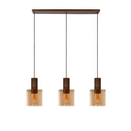 Lucide 74405/03/62 TOLEDO - Lampa wisząca - 20 cm - 3xE27 - Bursztynowa