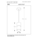 Lucide 74410/01/65 ZINO - Lampa wisząca - 10 cm - 1xE27 - Szary dymny