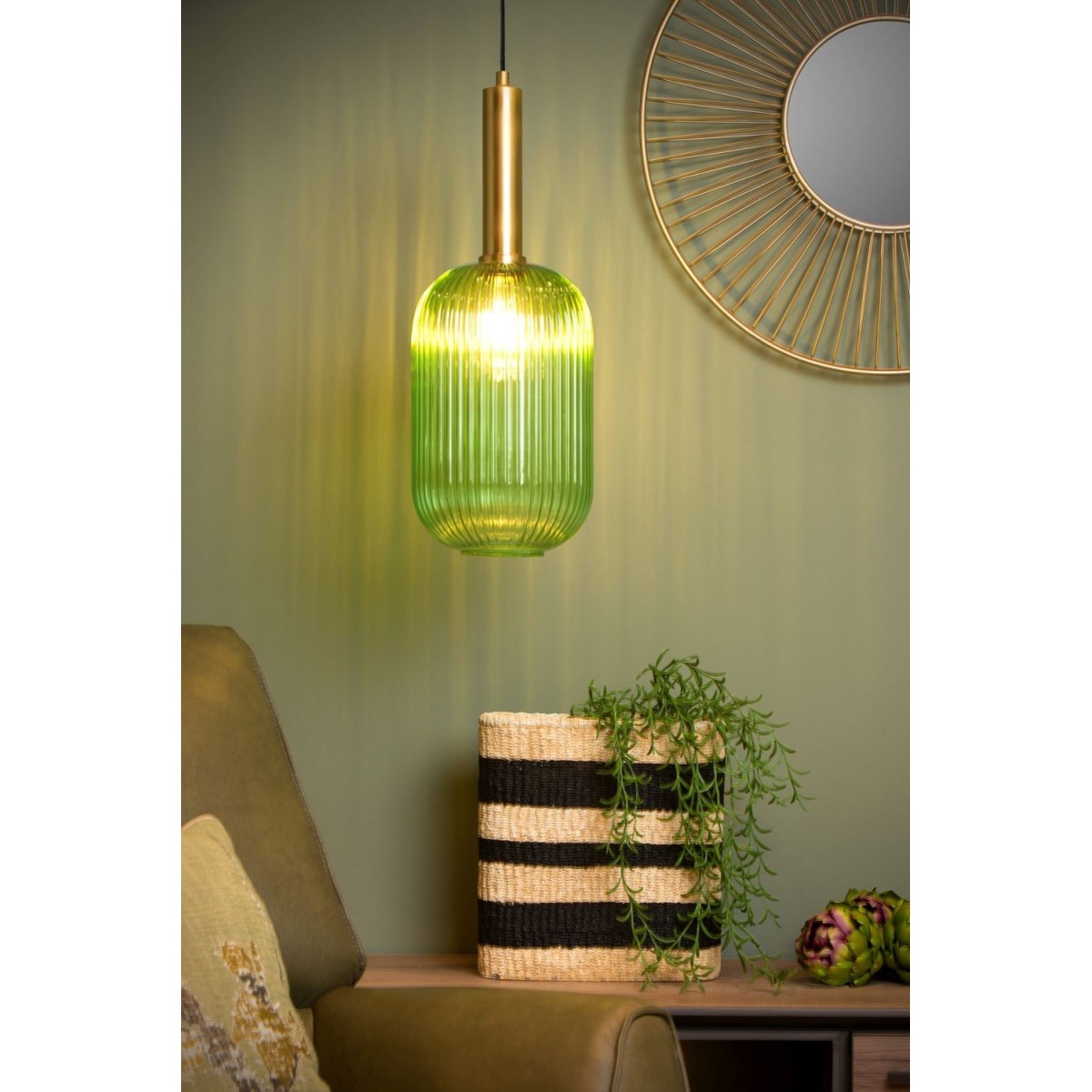 Lucide 45386/20/33 MALOTO - Lampa wisząca - 20 cm - 1xE27 - Zielony