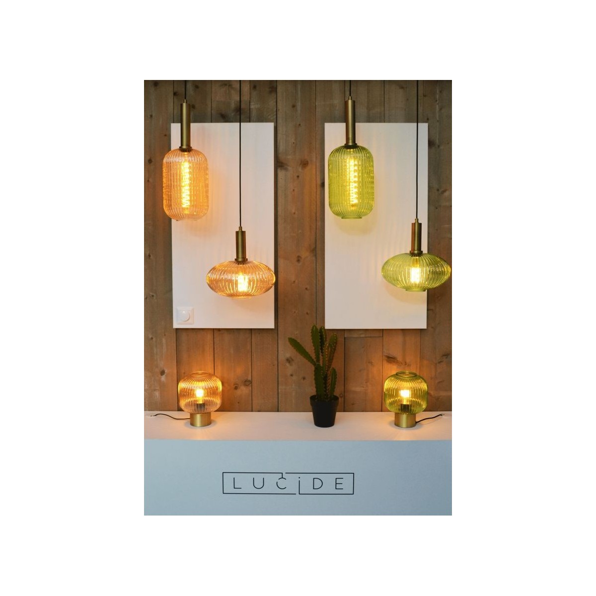Lucide 45386/20/62 MALOTO - Lampa wisząca - 20 cm - 1xE27 - Bursztynowa