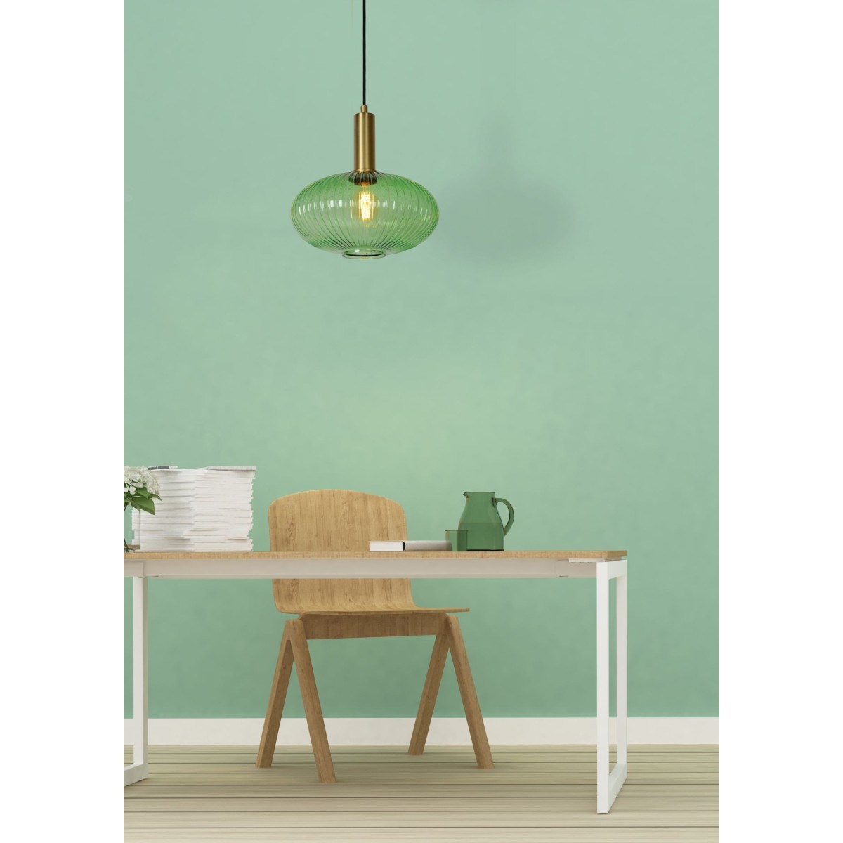 Lucide 45386/30/33 MALOTO - Lampa wisząca - 30 cm - 1xE27 - Zielony