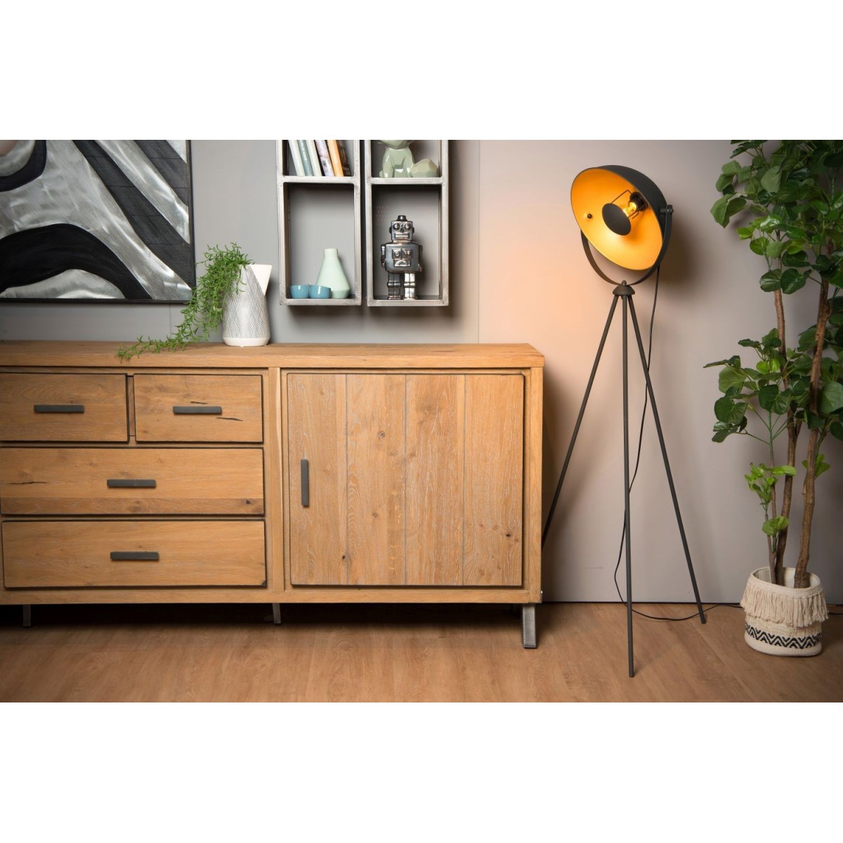 Lucide 05730/01/30 ALVARO - Lampa podłogowa - 1xE27 - Czarna