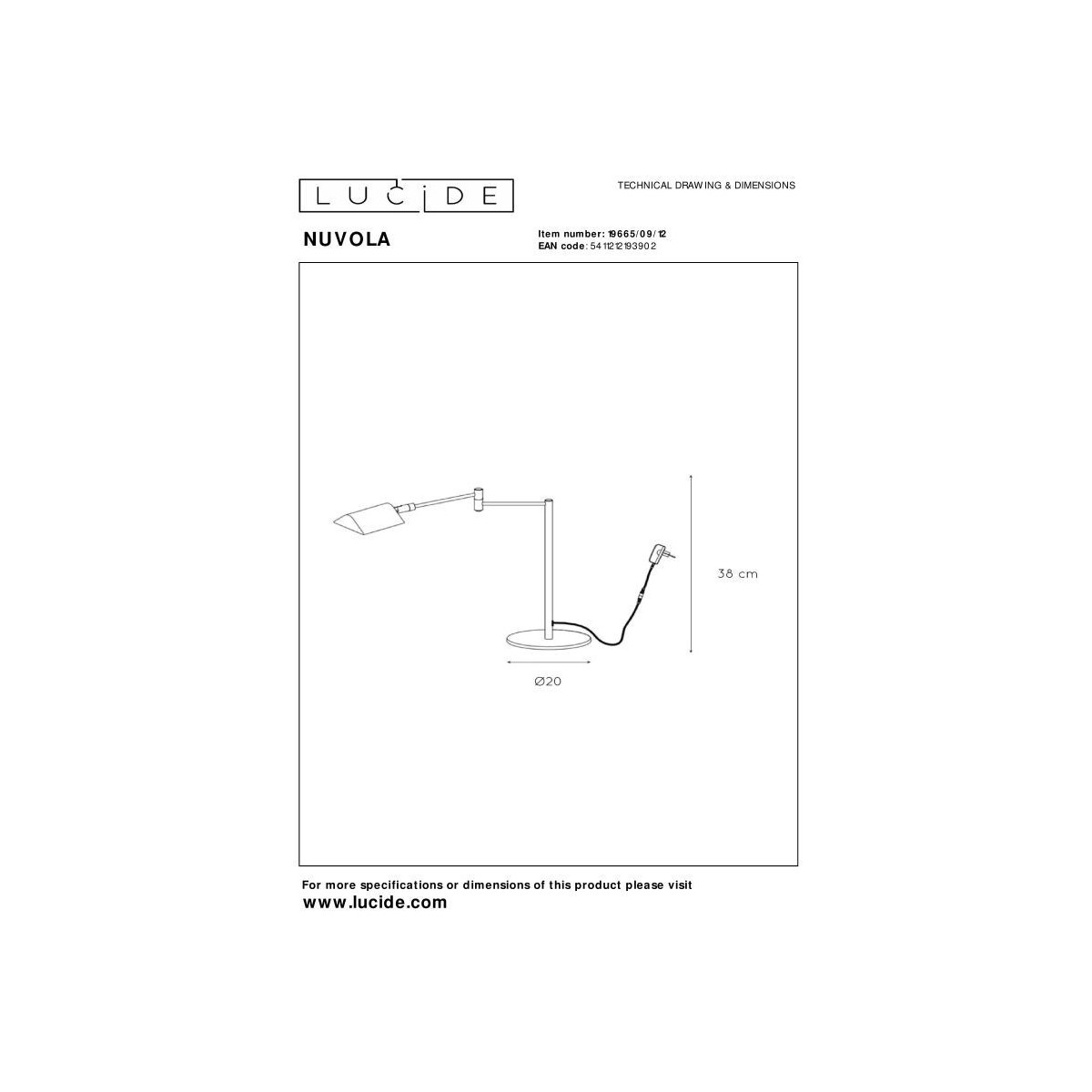 Lucide NUVOLA 19665/09/12