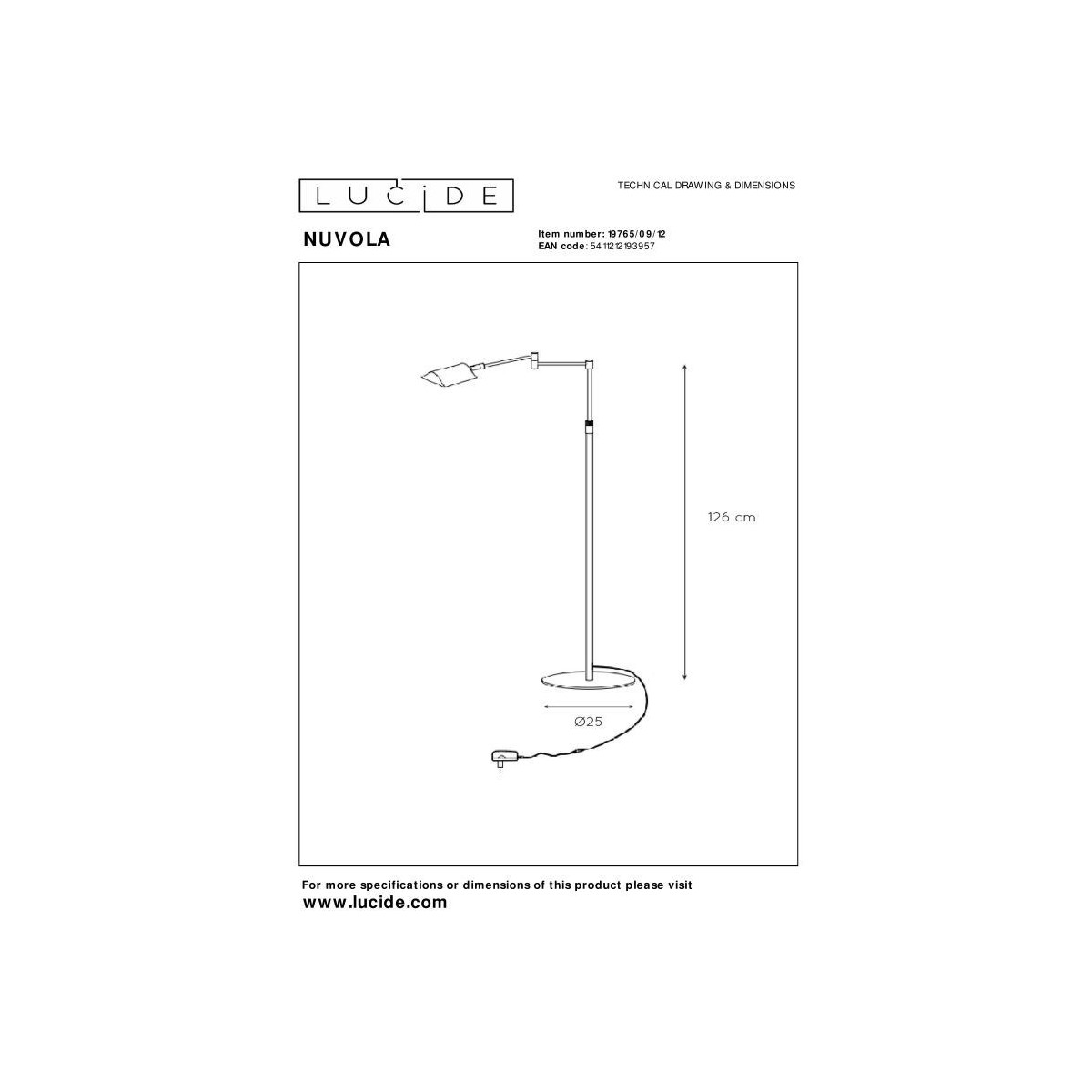 Lucide NUVOLA 19765/09/12