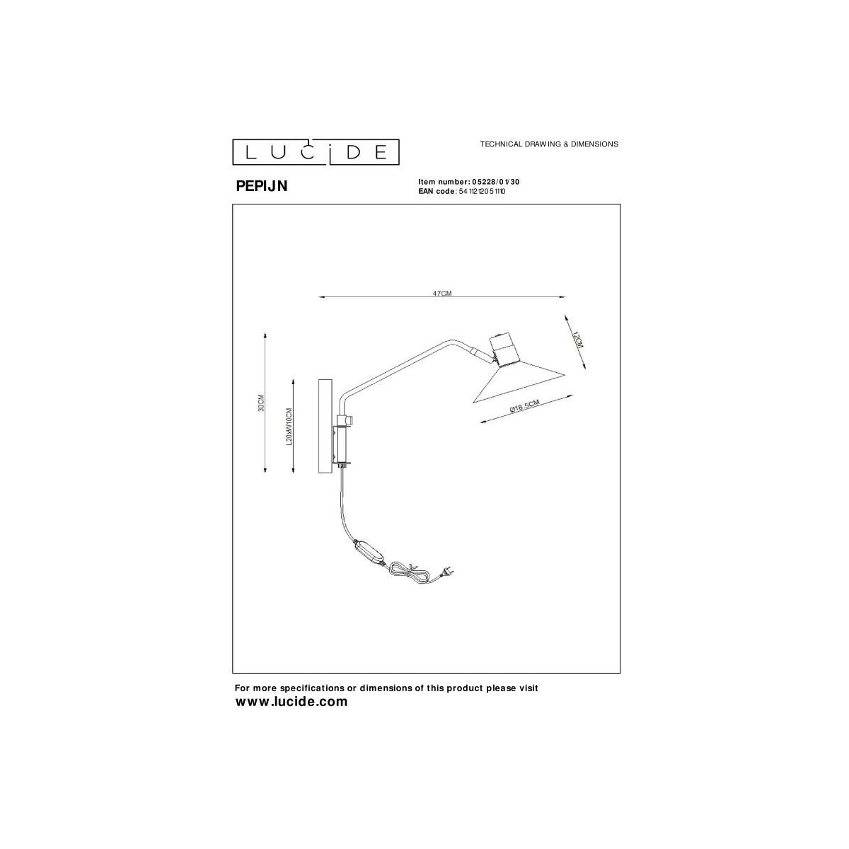 Lucide PEPIJN 05228/01/30