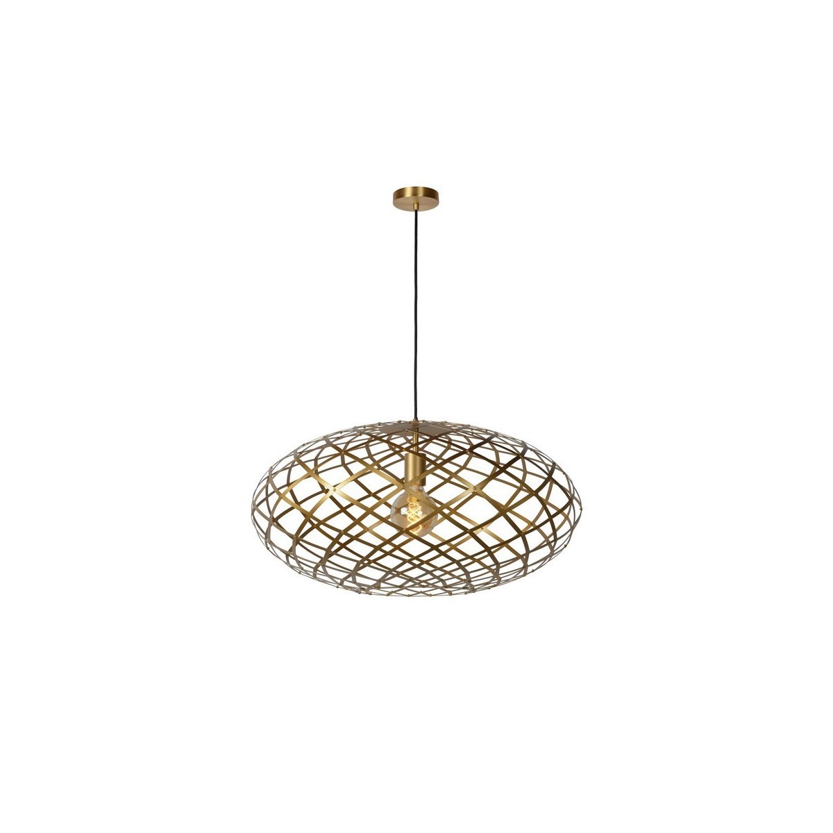 Lucide 21417/65/02 WOLFRAM - Lampa wisząca - 65 cm - 1xE27 - Matowe złoto - Mosiądz
