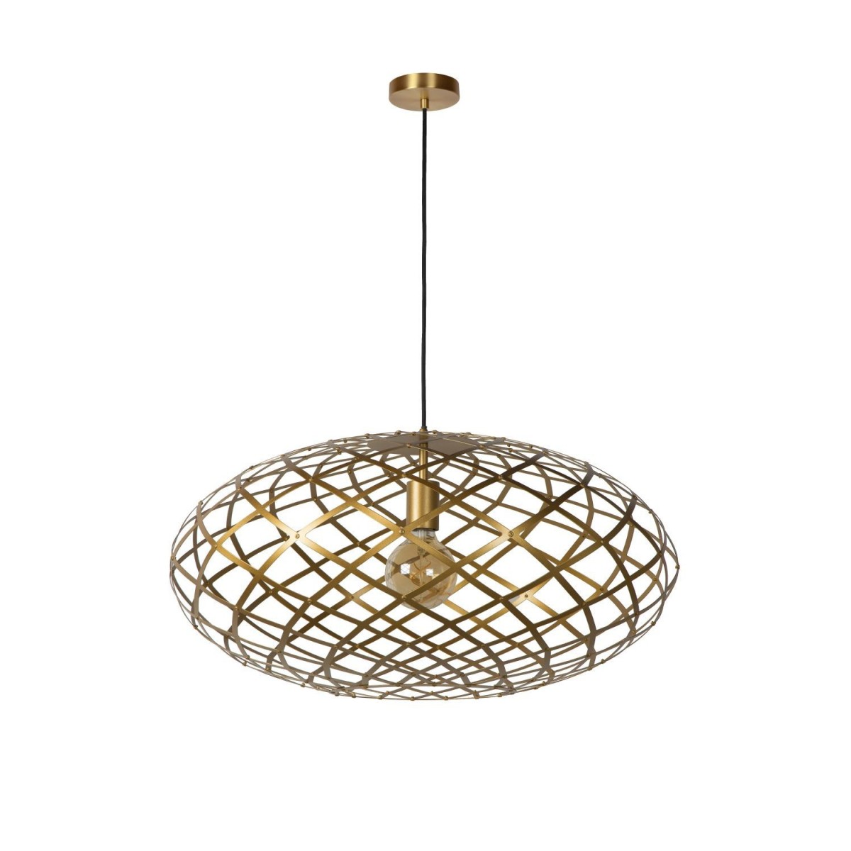 Lucide 21417/65/02 WOLFRAM - Lampa wisząca - 65 cm - 1xE27 - Matowe złoto - Mosiądz