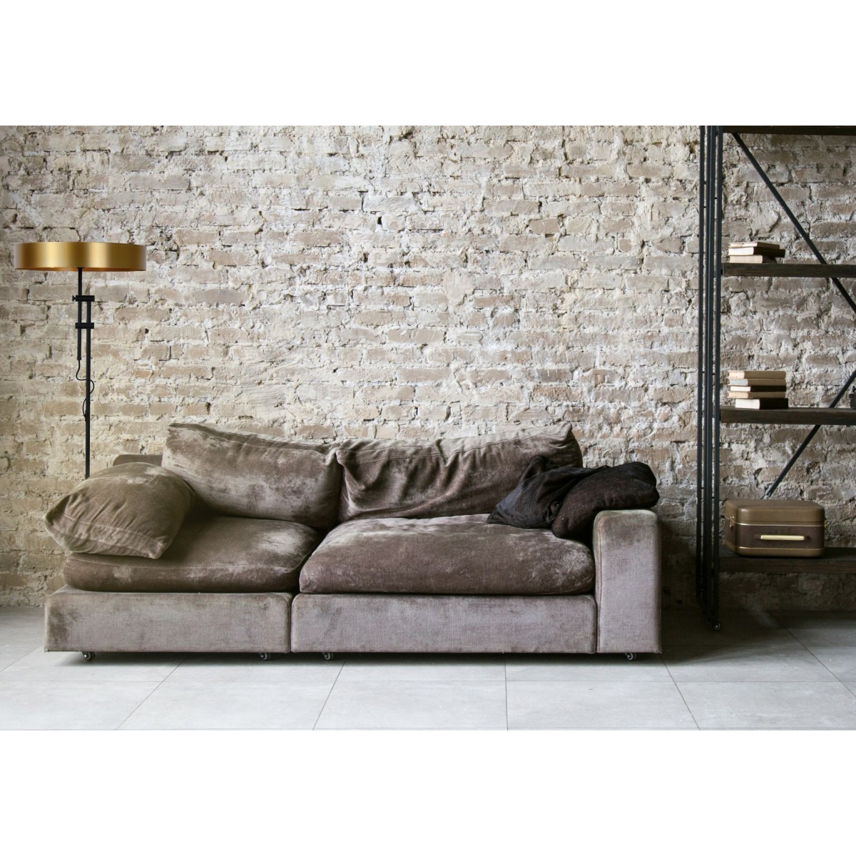 Lucide 30770/02/02 GIADA - Lampa podłogowa - 45 cm - 2xE27 - Matowe złoto - Mosiądz