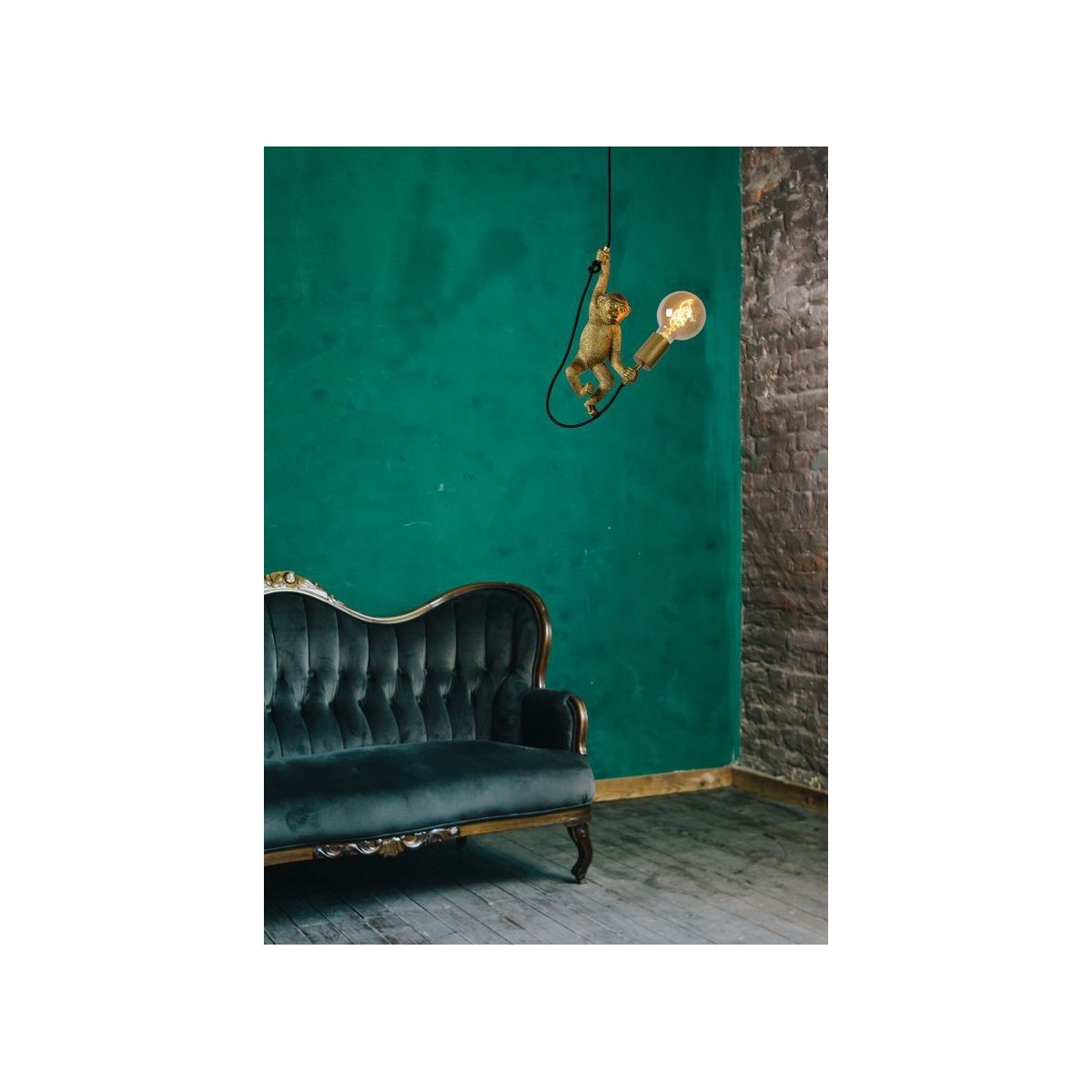 Lucide 10402/01/30 EXTRAVAGANZA CHIMP - Lampa wisząca - 17.6 cm - 1xE27 - Czarny