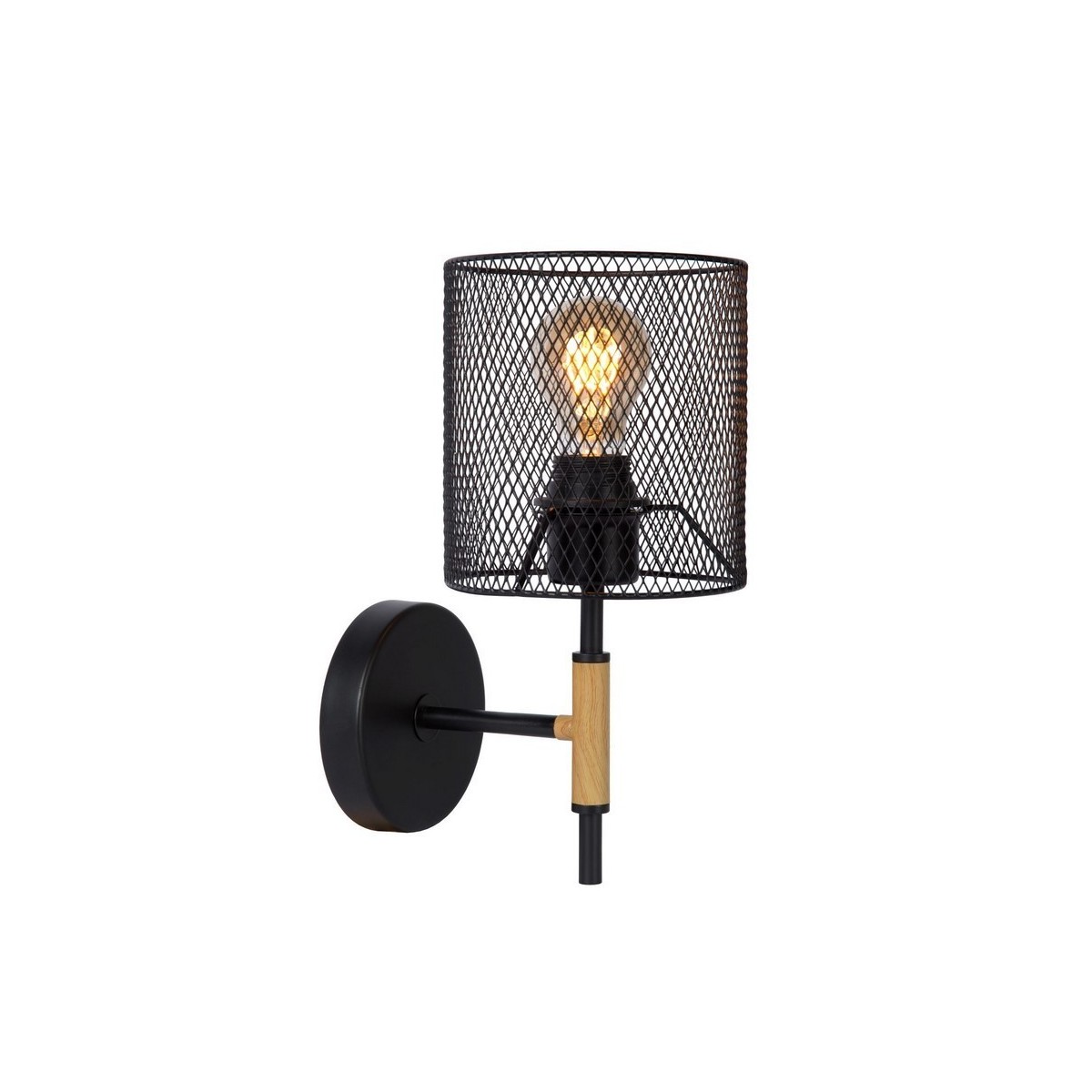 Lucide 45259/01/30 BASKETT - Kinkiet - 1xE27 - Czarny