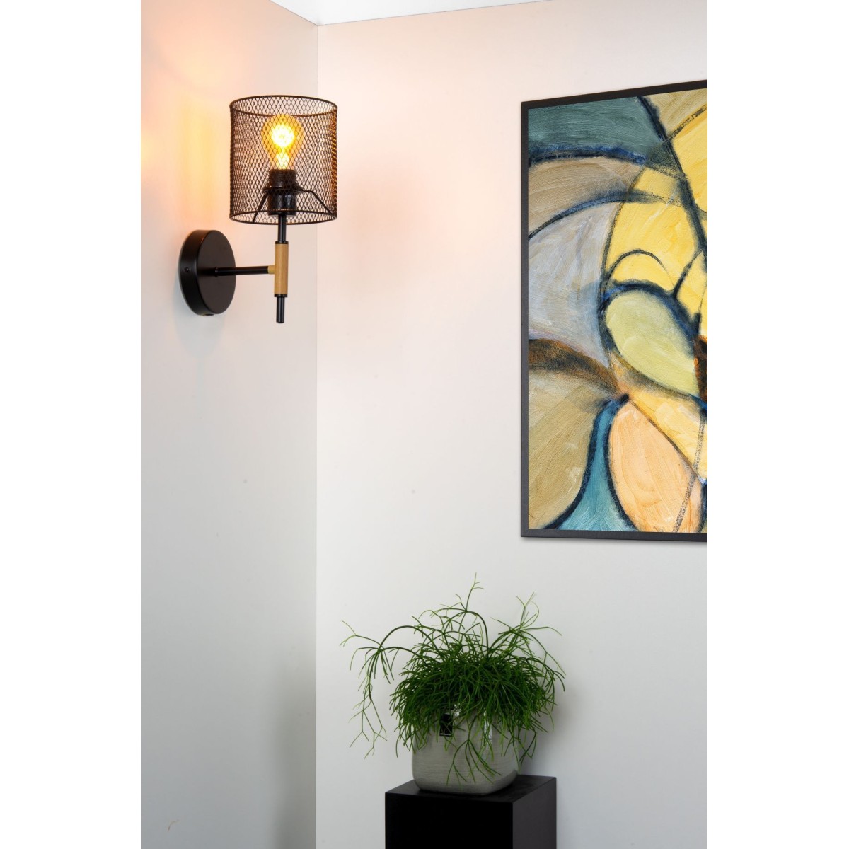 Lucide 45259/01/30 BASKETT - Kinkiet - 1xE27 - Czarny