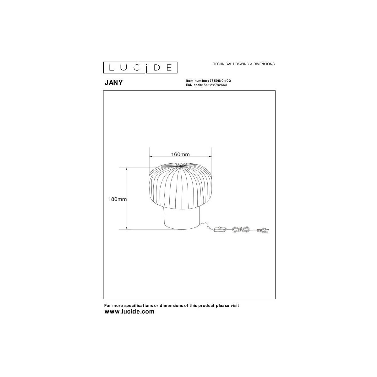 Lucide 78595/01/02 JANY - Lampa stołowa - 16 cm - 1xE14 - Matowe złoto - Mosiądz