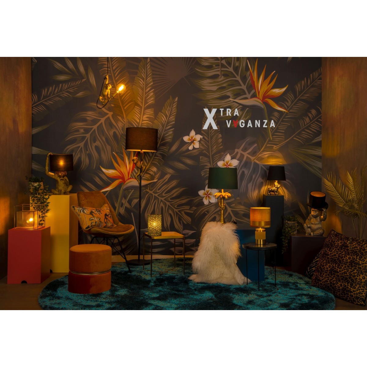 Lucide 10702/81/30 EXTRAVAGANZA CHIMP - Lampa podłogowa - 35 cm - 1xE27 - Czarna