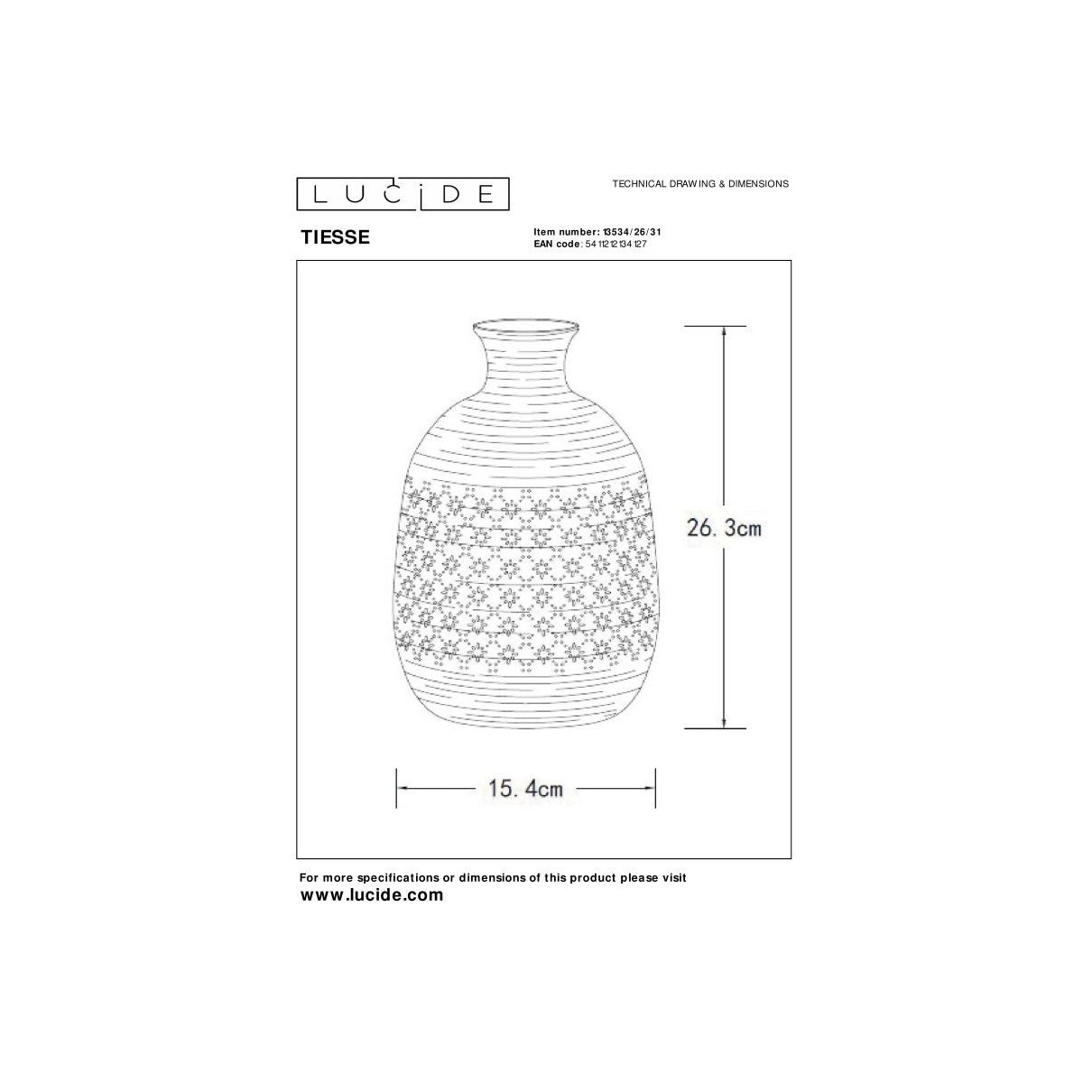 Lucide 13534/26/31 TIESSE - Lampa stołowa - 15.4 cm - 1xE14 - Biała