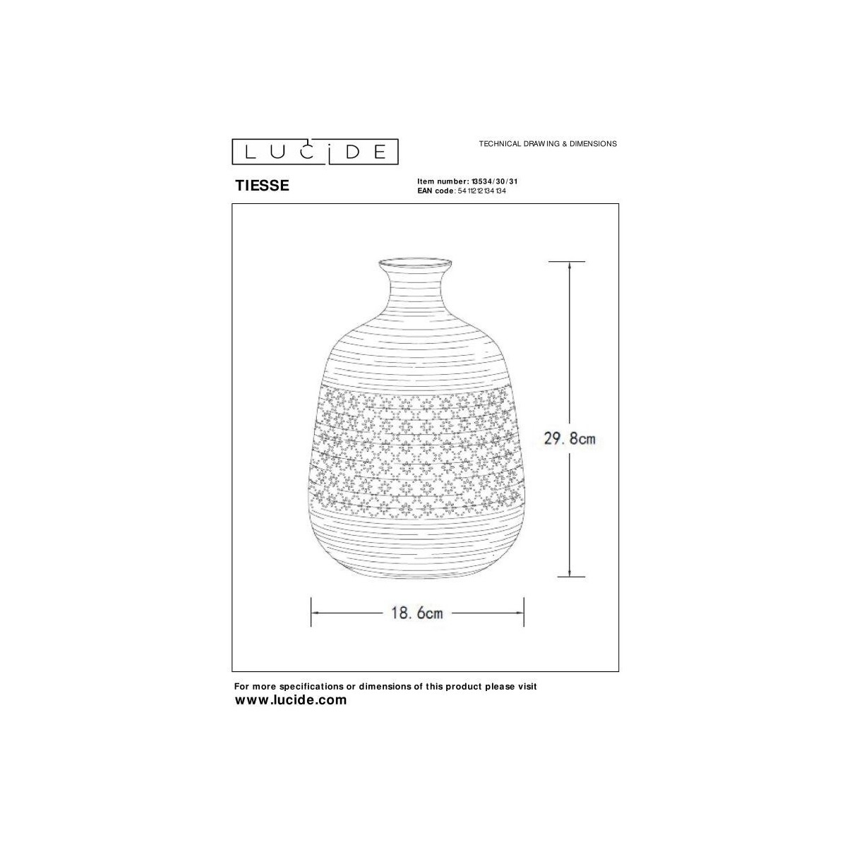 Lucide 13534/30/31 TIESSE - Lampa stołowa - 18.6 cm - 1xE14 - Biała