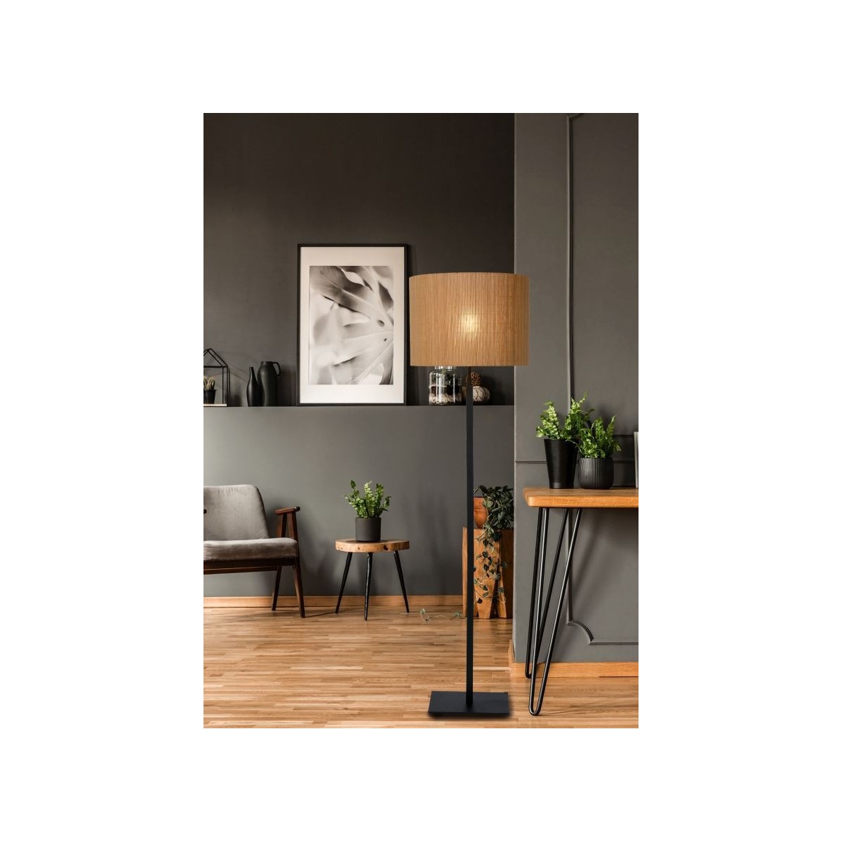 Lucide 03729/81/30 MAGIUS - Lampa podłogowa - 42 cm - 1xE27 - Naturalna