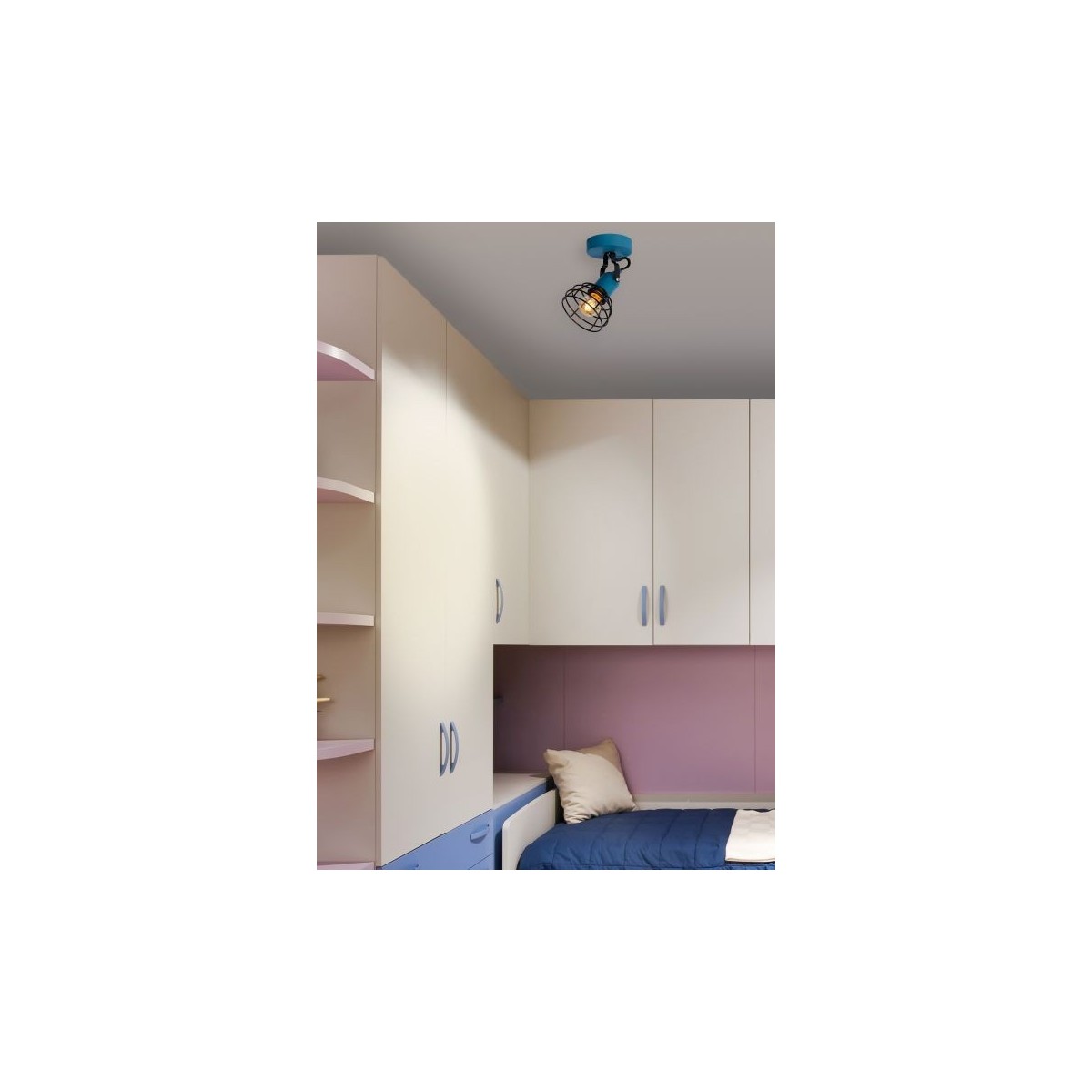 Lucide 08927/01/35 POLA - Reflektor sufitowy dziecięcy - 1xE27 - Niebieski