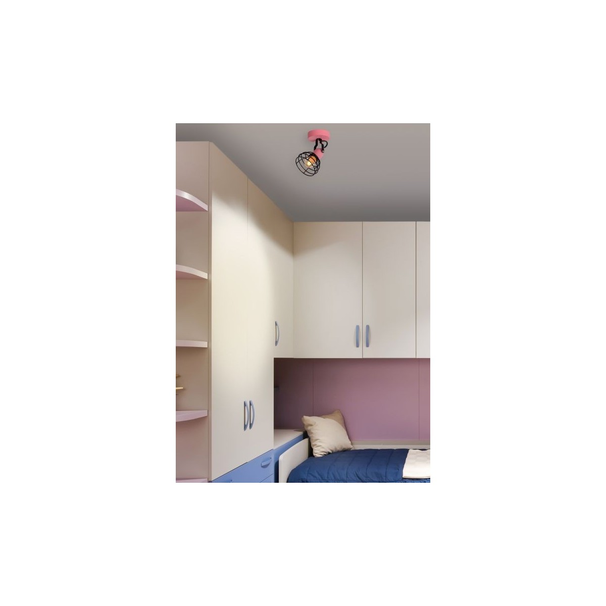 Lucide 08927/01/66 POLA - Reflektor sufitowy Dzieci - 10.5 cm - 1xE27 - Różowy