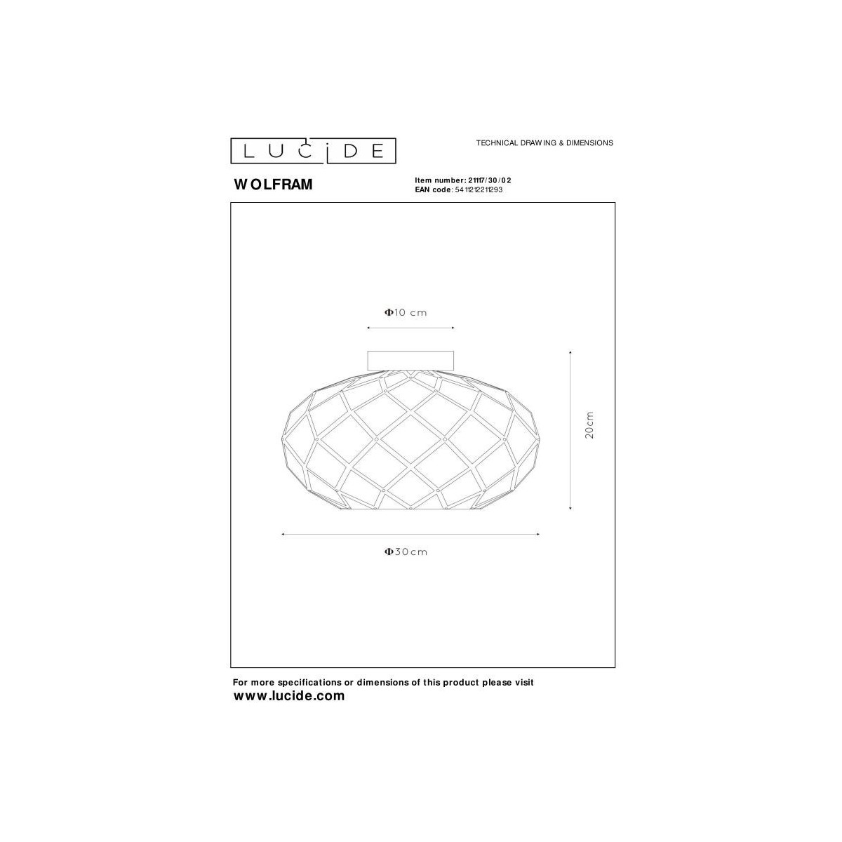 Lucide 21117/30/02 WOLFRAM - Lampa sufitowa wpuszczana - 30 cm - 1xE27 - Matowe złoto - Mosiądz