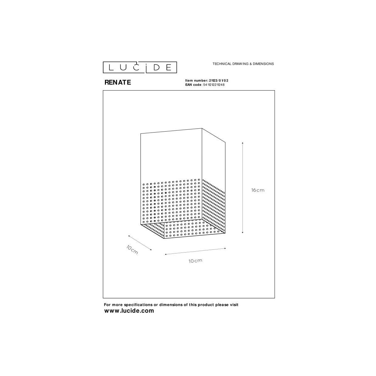 Lucide 21123/01/02 RENATE - Lampa sufitowa wpuszczana - 1xE27 - Matowe złoto - Mosiądz