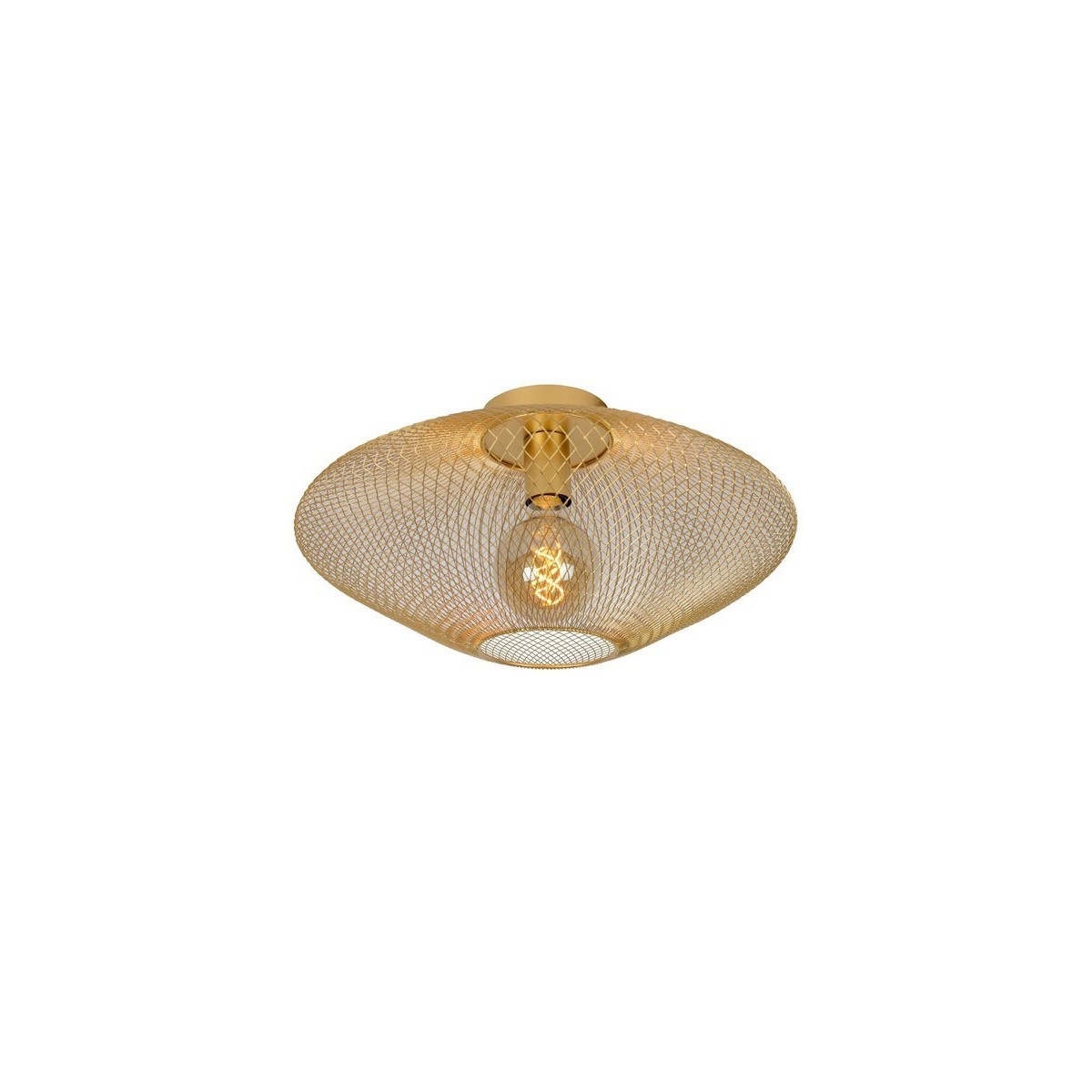 Lucide 21123/45/02 MESH - Lampa sufitowa wpuszczana - 45 cm - 1xE27 - Matowe złoto - Mosiądz