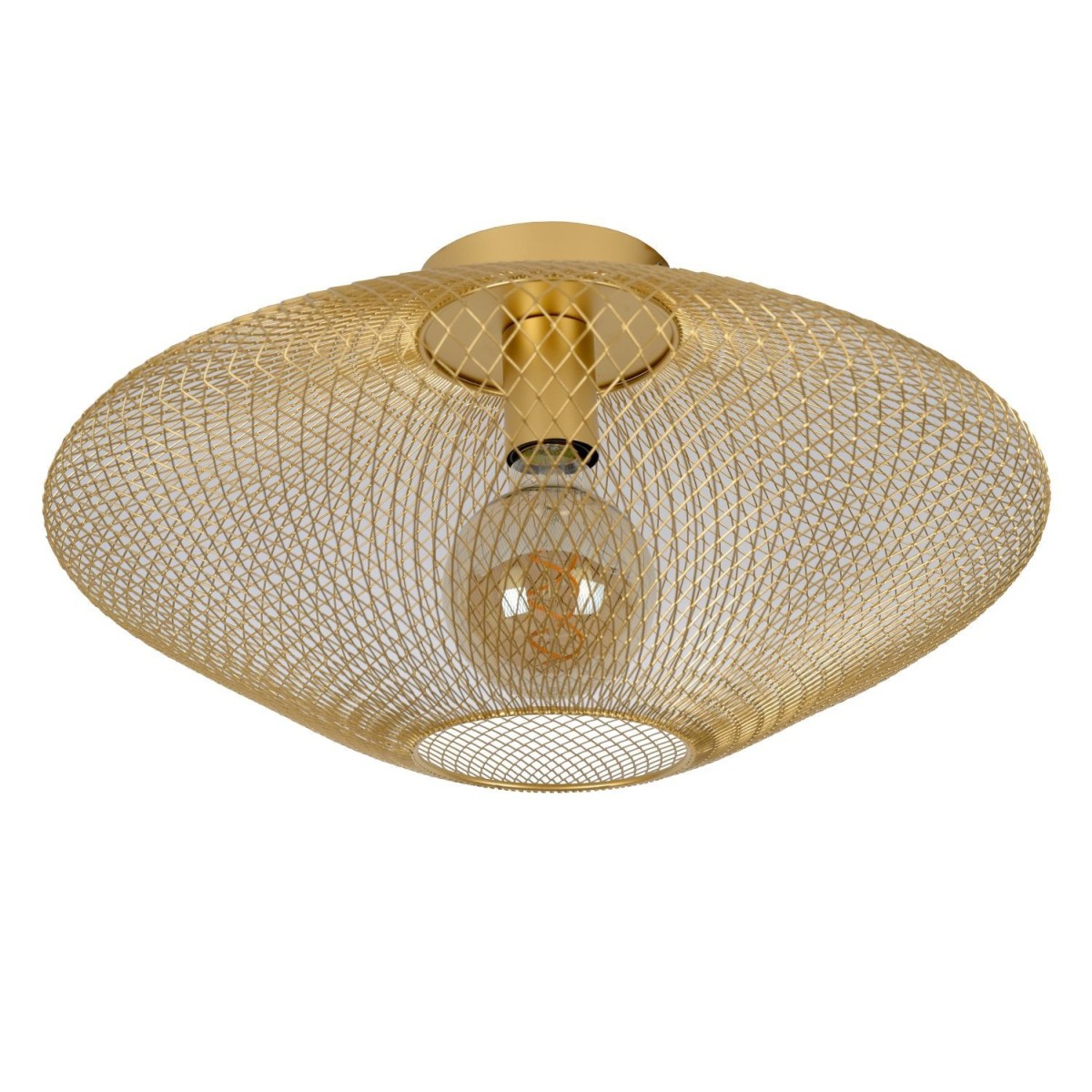 Lucide 21123/45/02 MESH - Lampa sufitowa wpuszczana - 45 cm - 1xE27 - Matowe złoto - Mosiądz