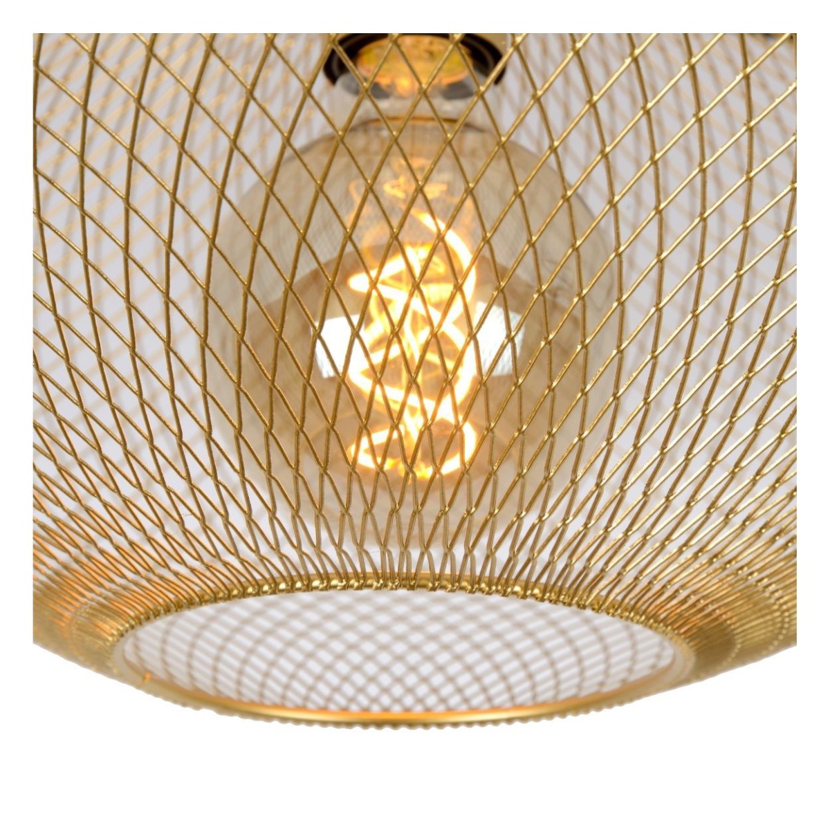 Lucide 21123/45/02 MESH - Lampa sufitowa wpuszczana - 45 cm - 1xE27 - Matowe złoto - Mosiądz