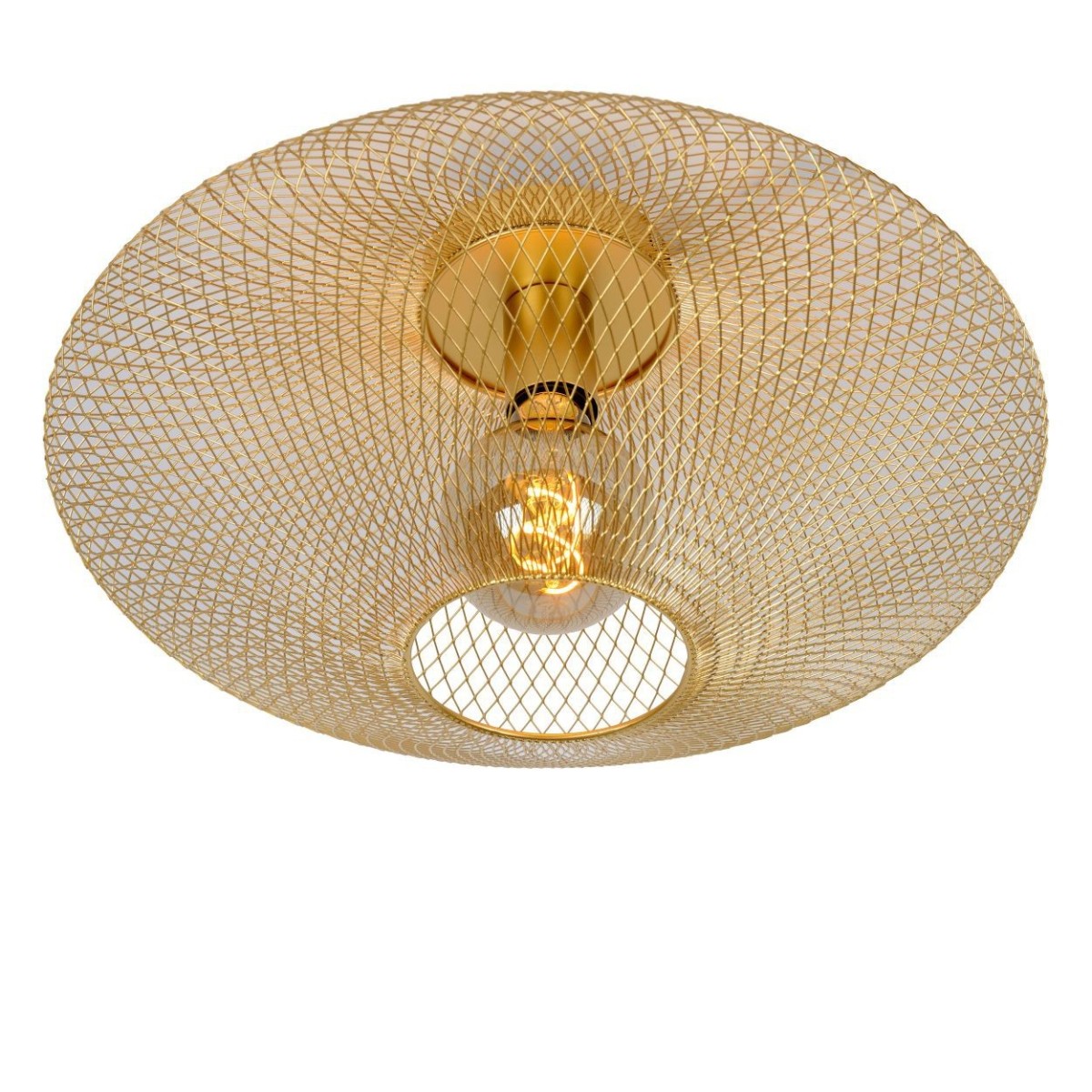 Lucide 21123/45/02 MESH - Lampa sufitowa wpuszczana - 45 cm - 1xE27 - Matowe złoto - Mosiądz