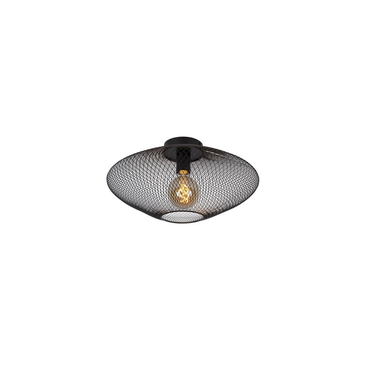 Lucide 21123/45/30 MESH - Lampa sufitowa wpuszczana - 45 cm - 1xE27 - Czarny