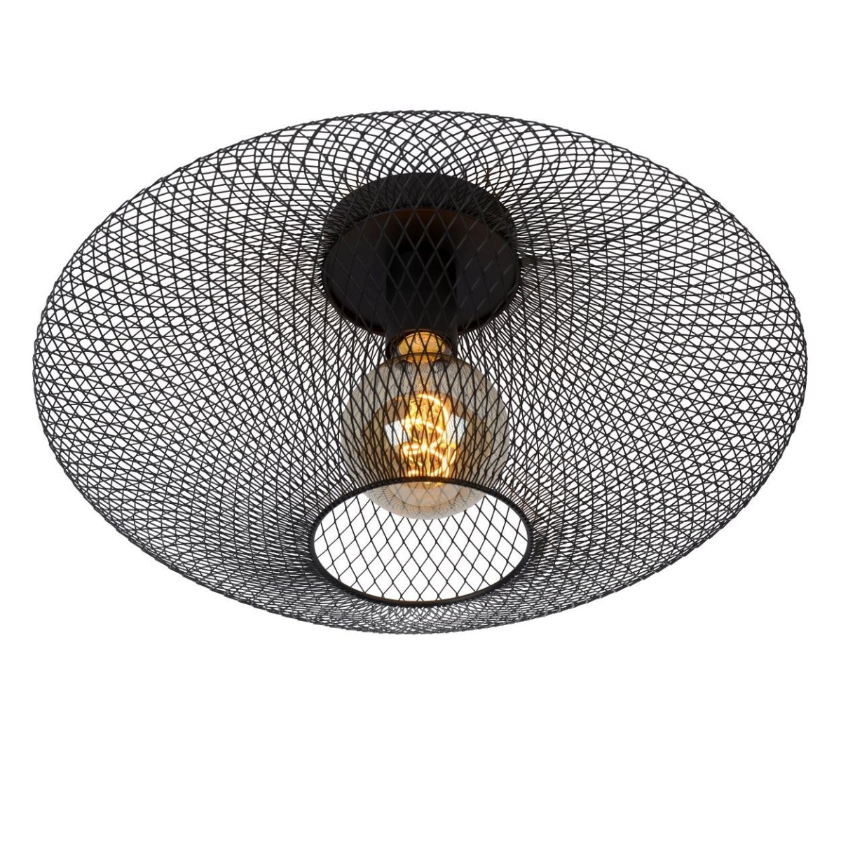Lucide 21123/45/30 MESH - Lampa sufitowa wpuszczana - 45 cm - 1xE27 - Czarny