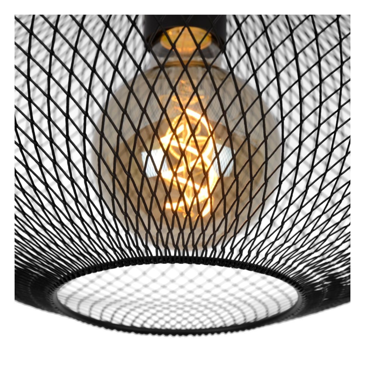 Lucide 21123/45/30 MESH - Lampa sufitowa wpuszczana - 45 cm - 1xE27 - Czarny