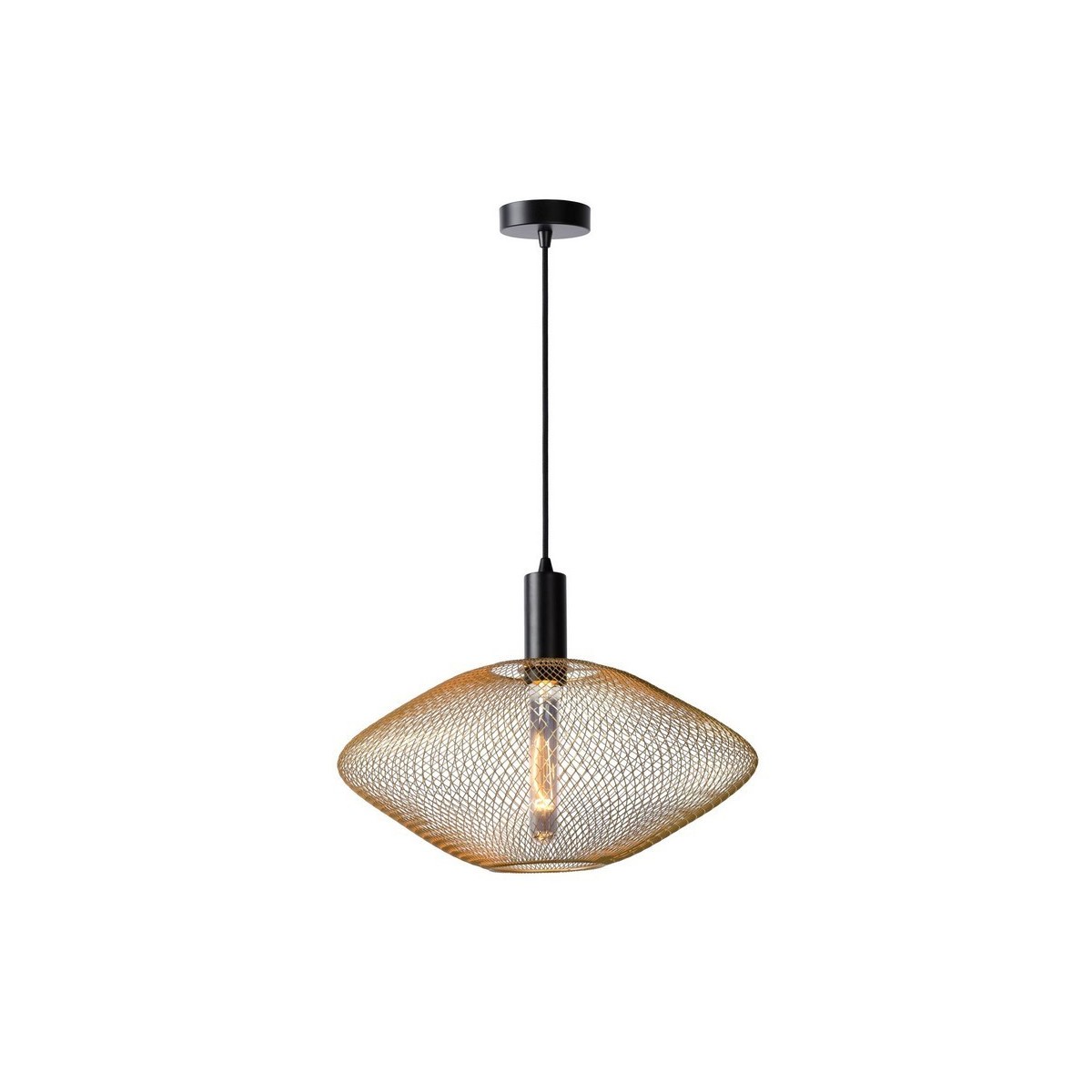 Lucide 21423/45/02 MESH - Lampa wisząca - 45 cm - 1xE27 - Matowe złoto - Mosiądz